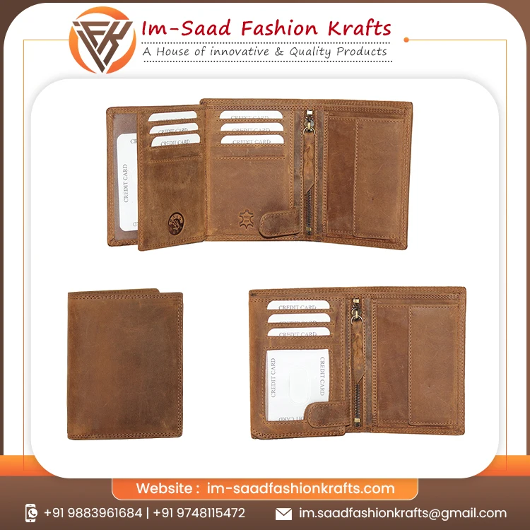 High Quality Genuine Leather Made Mens Travel Wallets At Great  Price
