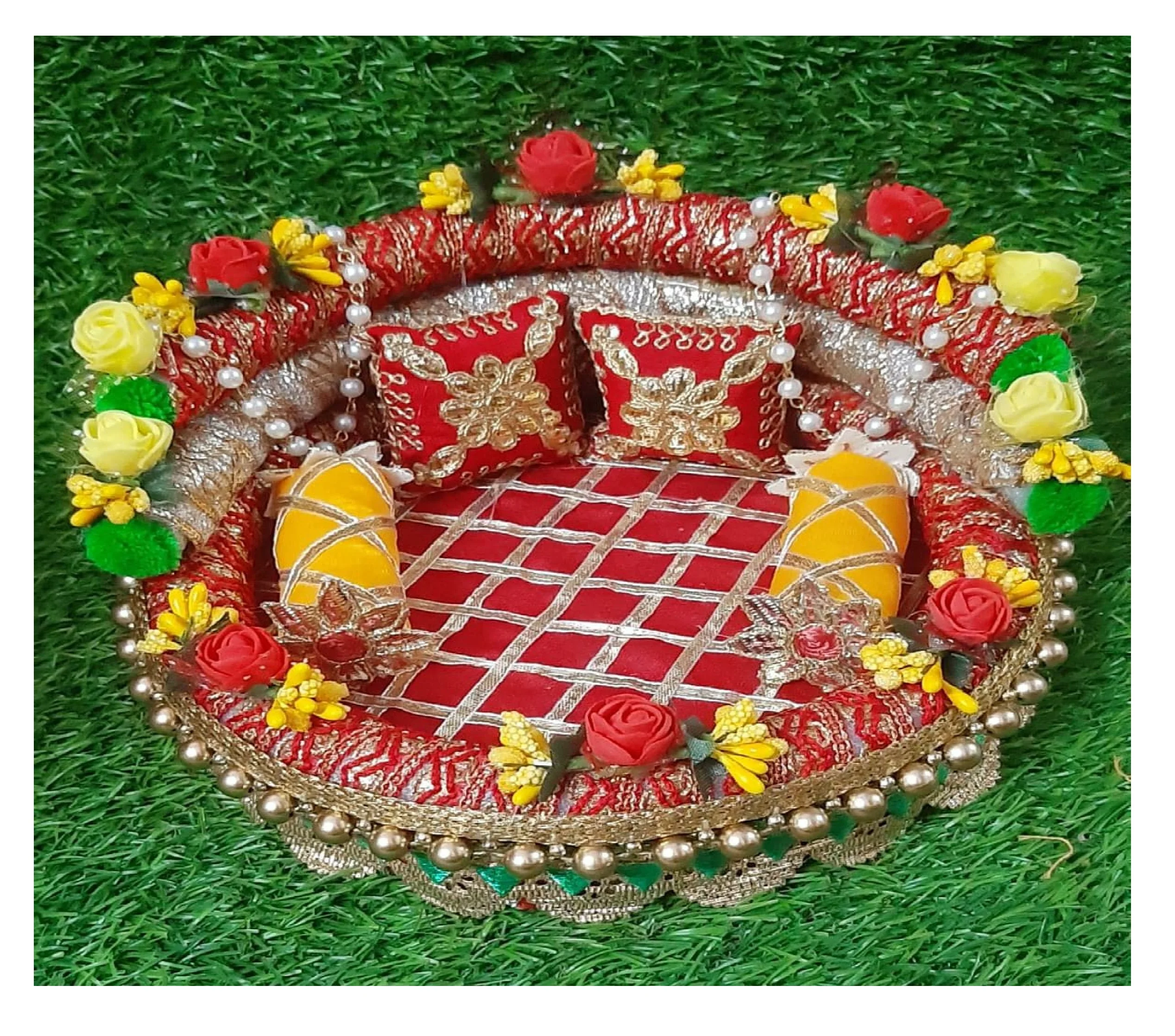 Wholesale Price Handmade Ganesh Ji kanha Ji Singhasan Artificial Home Office Party Wedding Festival Housewarming Decoration