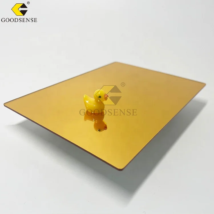 Goodsense One Way Gold Mirror Wholesale Lucite Plastic Edge Large Acrylic Mirror for Home Gym for Laser Engraving