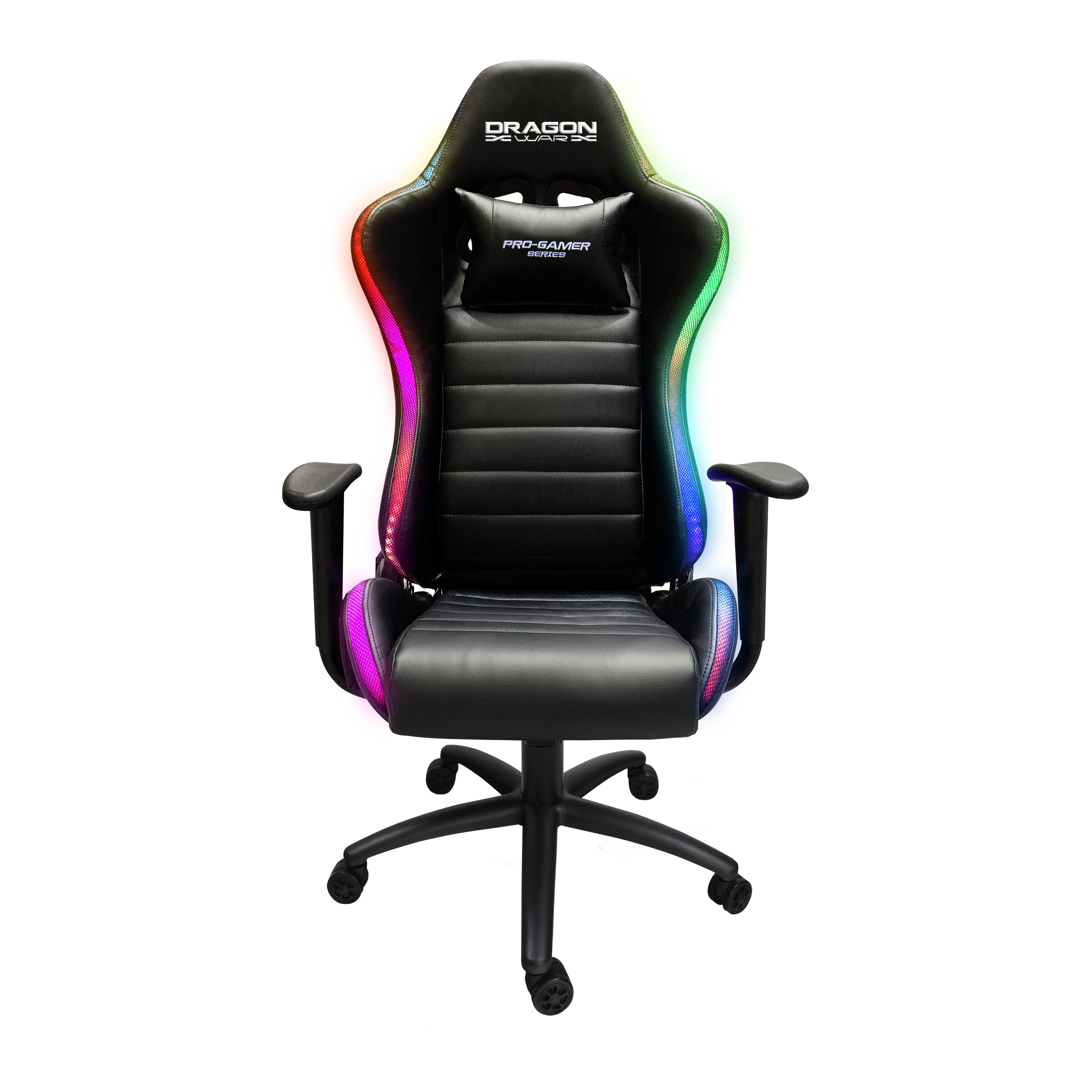 Dragon War logo RGB light massage 4d armrest gamer gaming chair with remote control