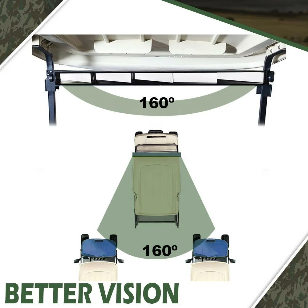 Golf Cart Mirror, 5 Panel Universal Fit - Wide View - Mounting Hardware Included TOP Golf