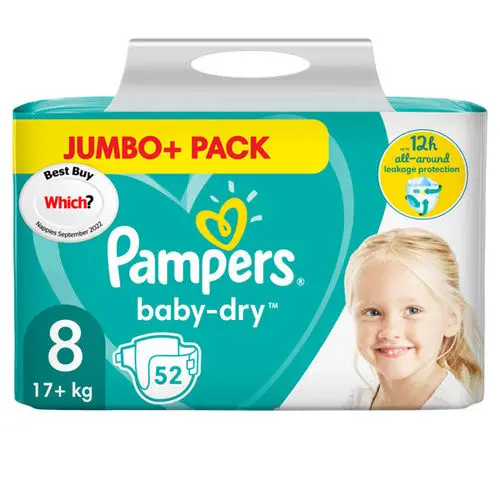 Pampers детский размер 8 ремень 17 кг + 52 шт (Великобритания)