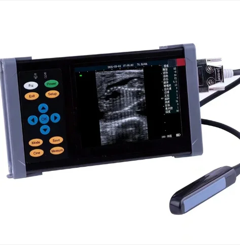 Amain AMA20 B-scan Vet Ultrasound Scanner Machine in farm for Measuring Back Fat ,Cow pregnancy test, uterine disease inspection
