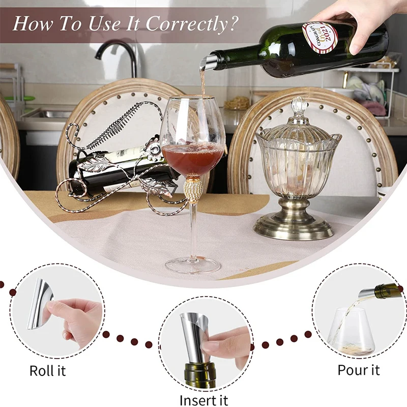 Aluminum Foil Silver Thin Reusable Wine Whisky Pourer Dropstopping Pour Disk Spout