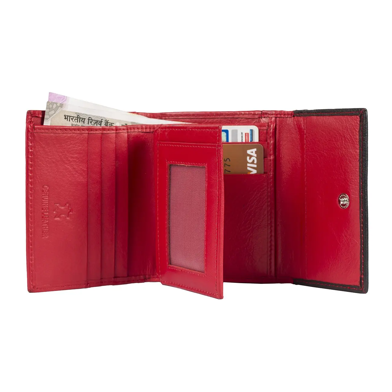 Am leather Ladies Wallet Red Color Hand Crafted Leather Purse Wallet for Women