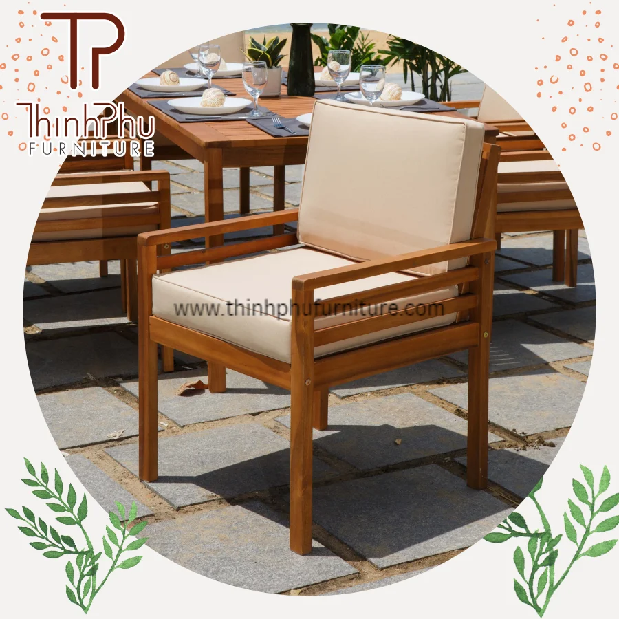 Modern Dining Set 6 Dining Chairs - Wood Modern Luxury Vietnam Supplier Furture Outdoor Outdoor Furniture Contemporary 6 Seater