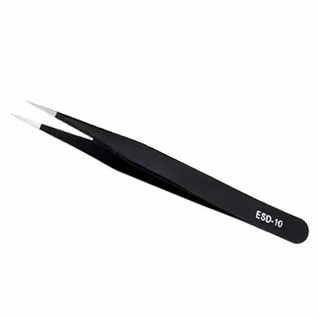 ESD-10 Anti-static Stainless Steel Tweezers  1.5mm (Retail Package)