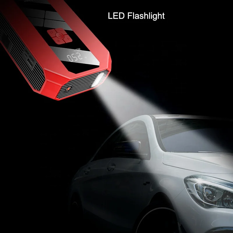 4 Type in 1 12V 6000 mAH Multi-Function Jump Starter Build In Air Compressor Portable Power Bank Car Jump Starter