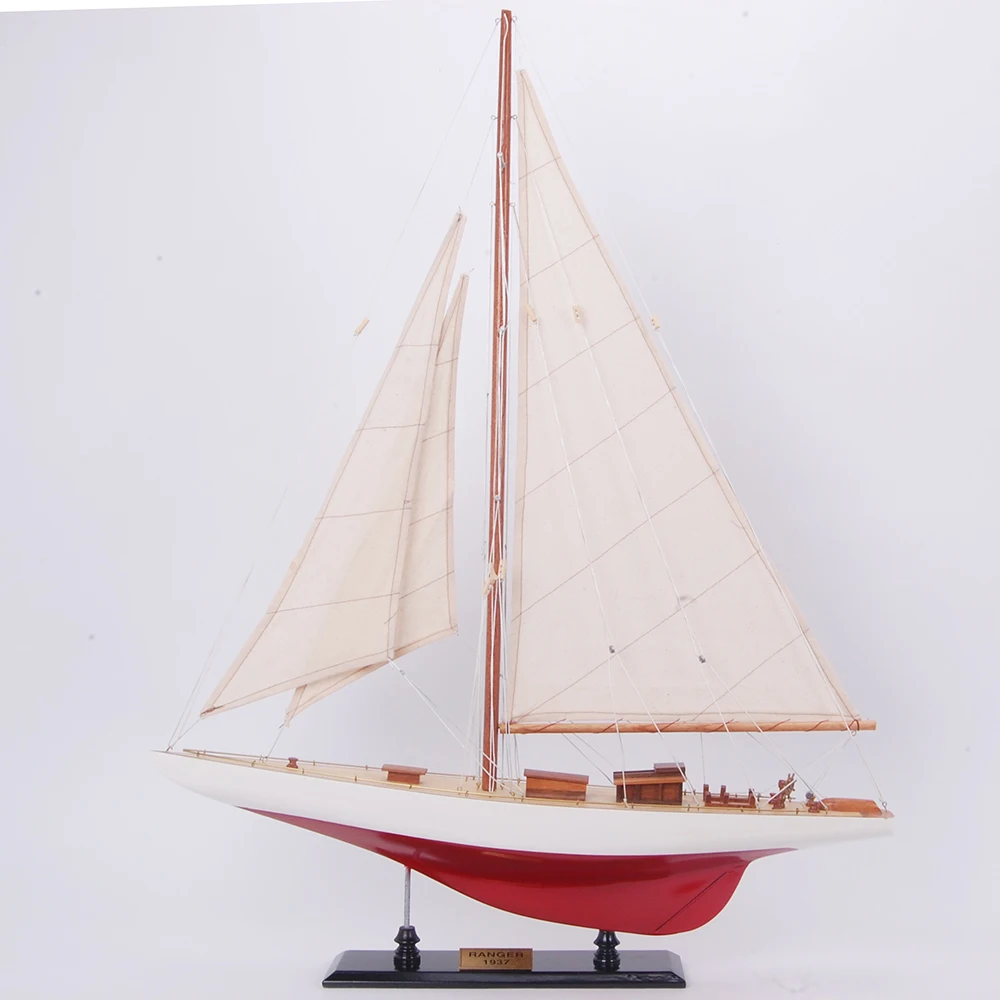 Handcrafted Ranger Painted Wooden Sailing Boat Medium for gift items arts and crafts supplies