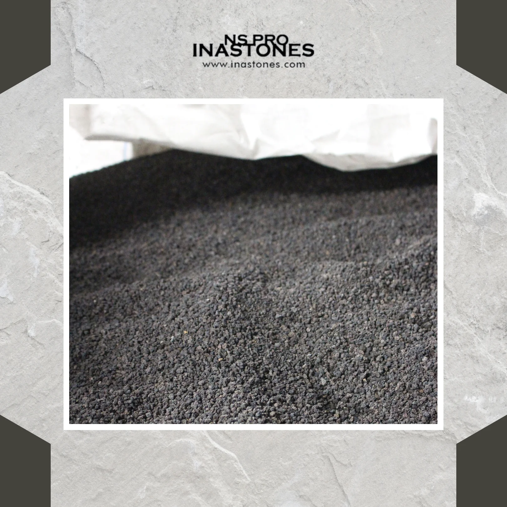 Natural Black Lava Rocks Volcanic Lava Chips Gravel & Crushed Stone Chips from Indonesia