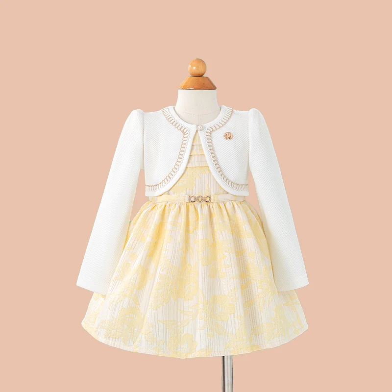 Luxury Children Christening Wedding Dress Cotton Kids Girl 2 Pieces Casual Princess Dresses For Girls Party