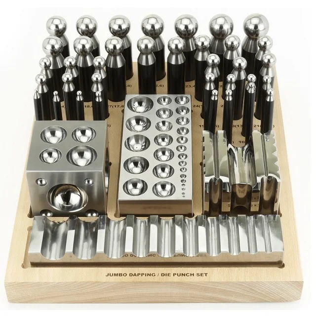 40 PC JUMBO DOMING BLOCK AND DAPPING PUNCH SET MADE OF STEEL DAPPING DIE JEWELERS TOOL