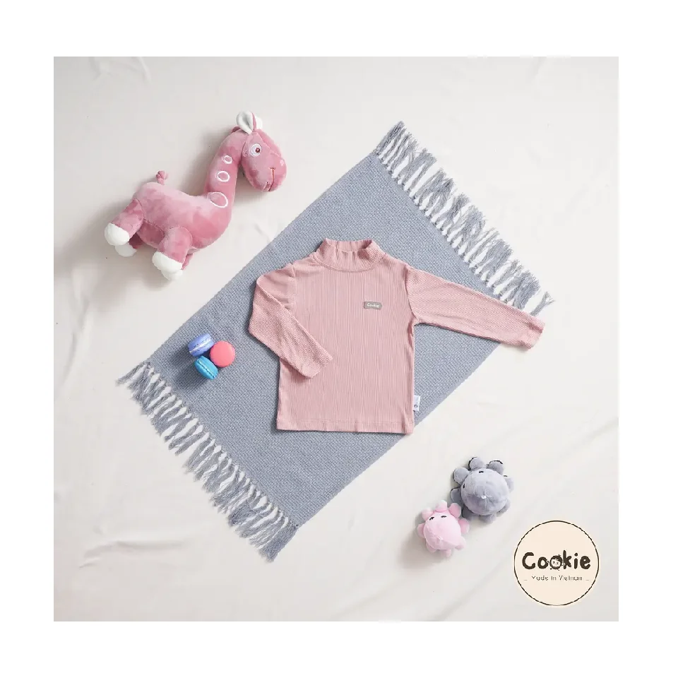 Size 0-6 months Vietnam Cookie Babywear Air-cool Knitwear Fabric Unisex Newborn Baby Set with 95% cotton, 5% elastane