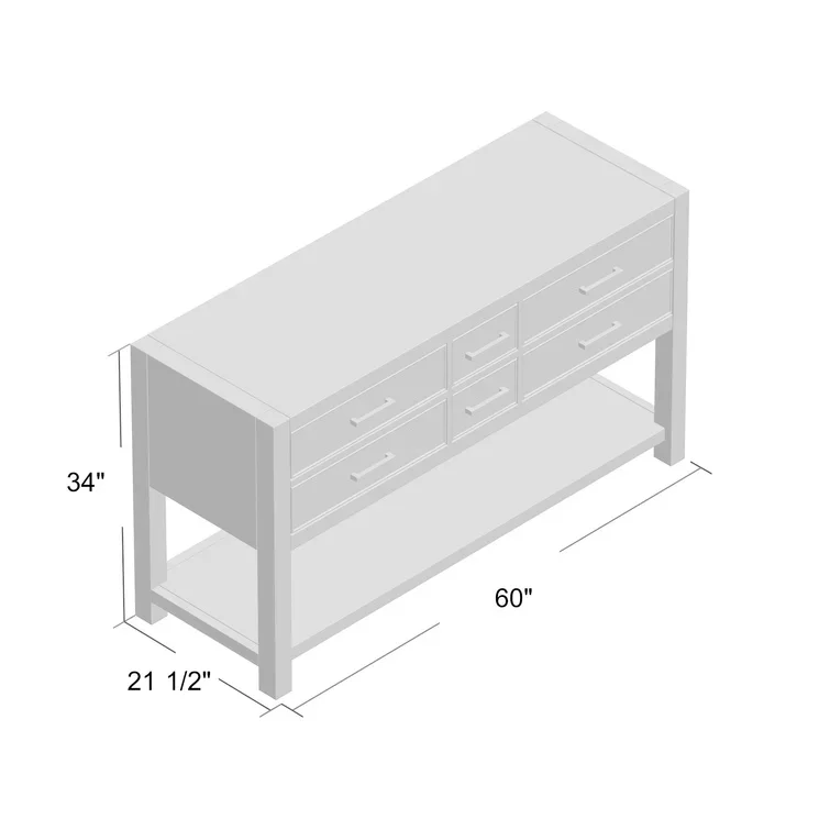 60 дюймов ванная комната с двойной раковиной с открытая полка в сером цвете для мягкого закрытия дверцы ящиками раковина база Vanity