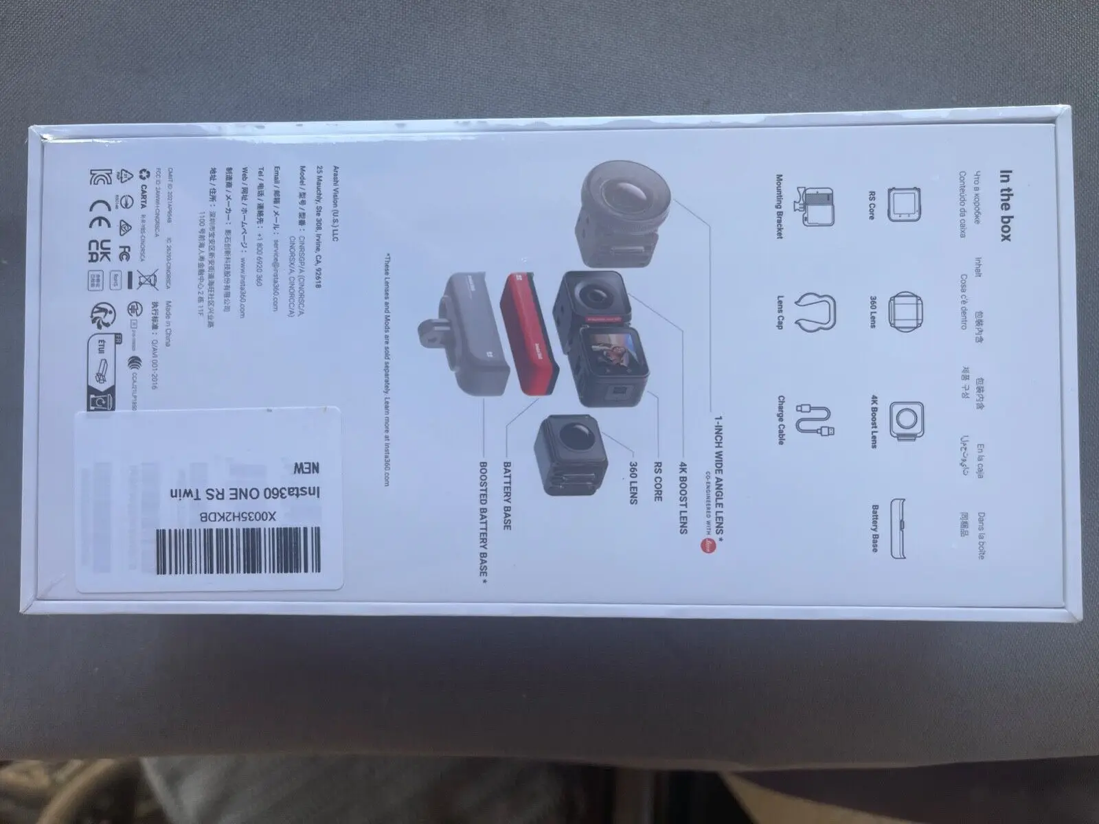 Insta360 ONE RS Twin Edition Camera Black Waterproof 4K 60fps Action Camera & 5.7K 360