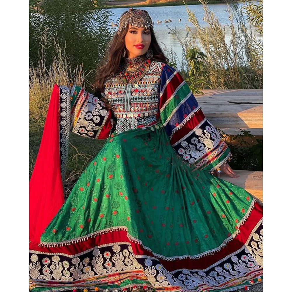 New Style Muslim Women Afghani kuchi Ladies Dress for wedding & party frock with all custom size and colors afghan dress