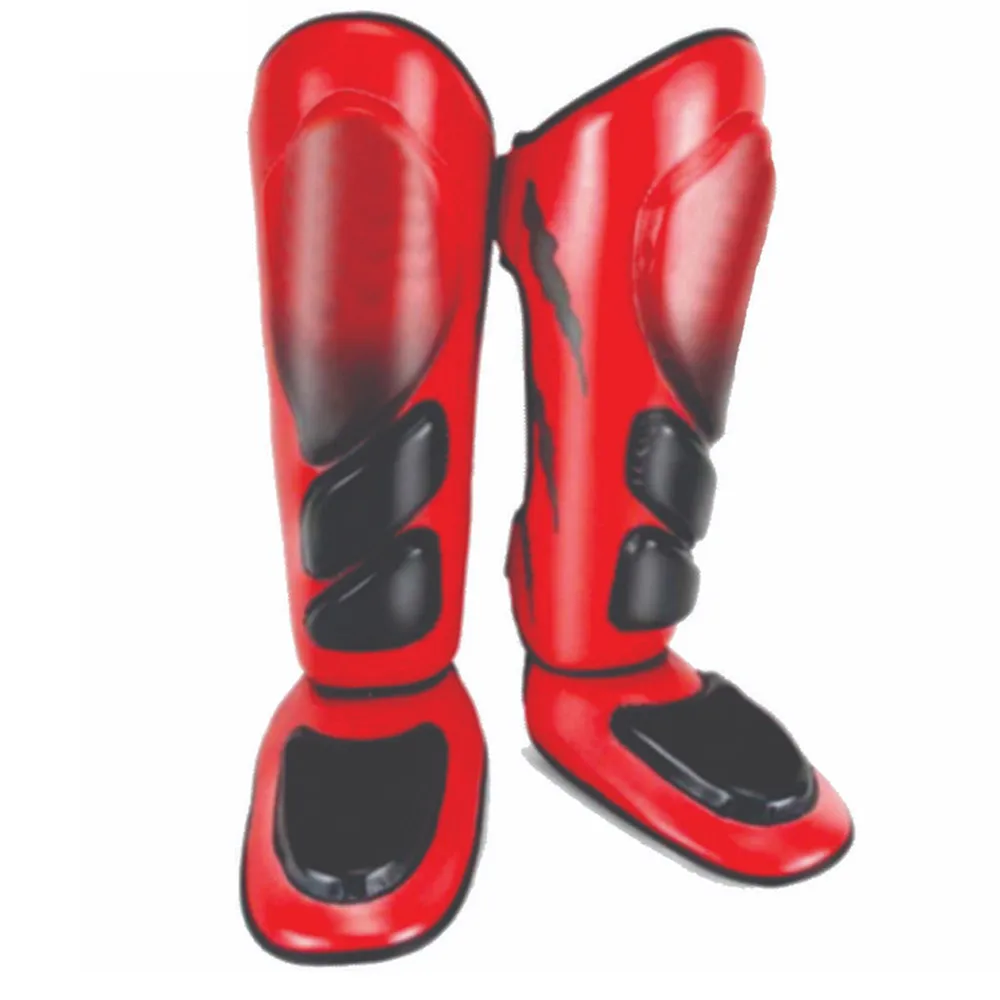 Red And Black Color Wholesale Rate Customized Logo Print Premium Quality Shin Guard By UNIQUE GARMENTS INDUSTRIES