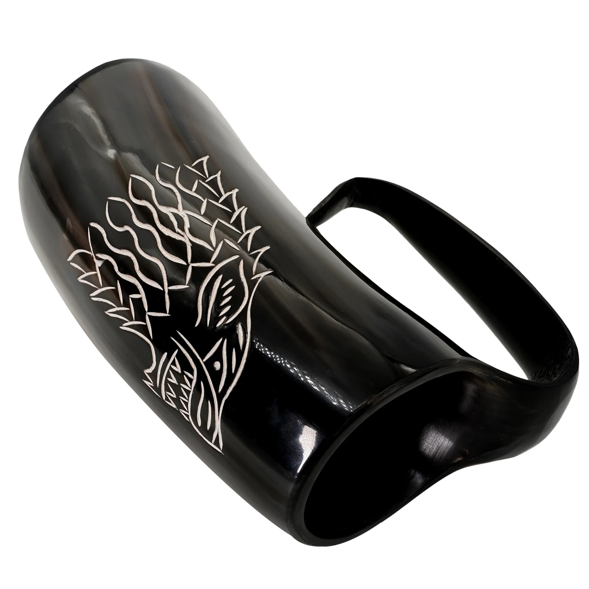 High Quality Buffalo Horn Viking Style Mug Handmade Hot Cold Drinks Vessel by HS HUSNAIN CRAFTS Party Accessory Gift from India