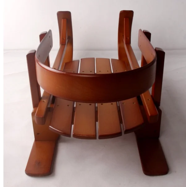 Kids outdoor wooden ice steering skating car bar steering slider pull sled