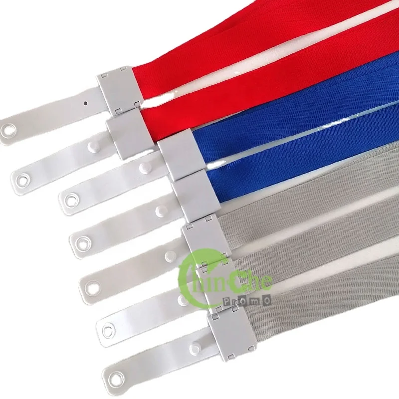 High Quality Pink Coach Silk Print Nylon Lanyards Badge Holder With Plastic Buckle