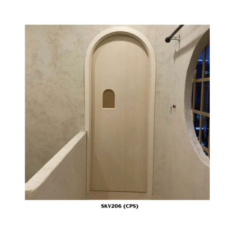 Modern Design Pvc Bathroom Door Termiteproof Plastic Wooden Doors For Villas House Carton Box Single Arch Door Sumko Factory
