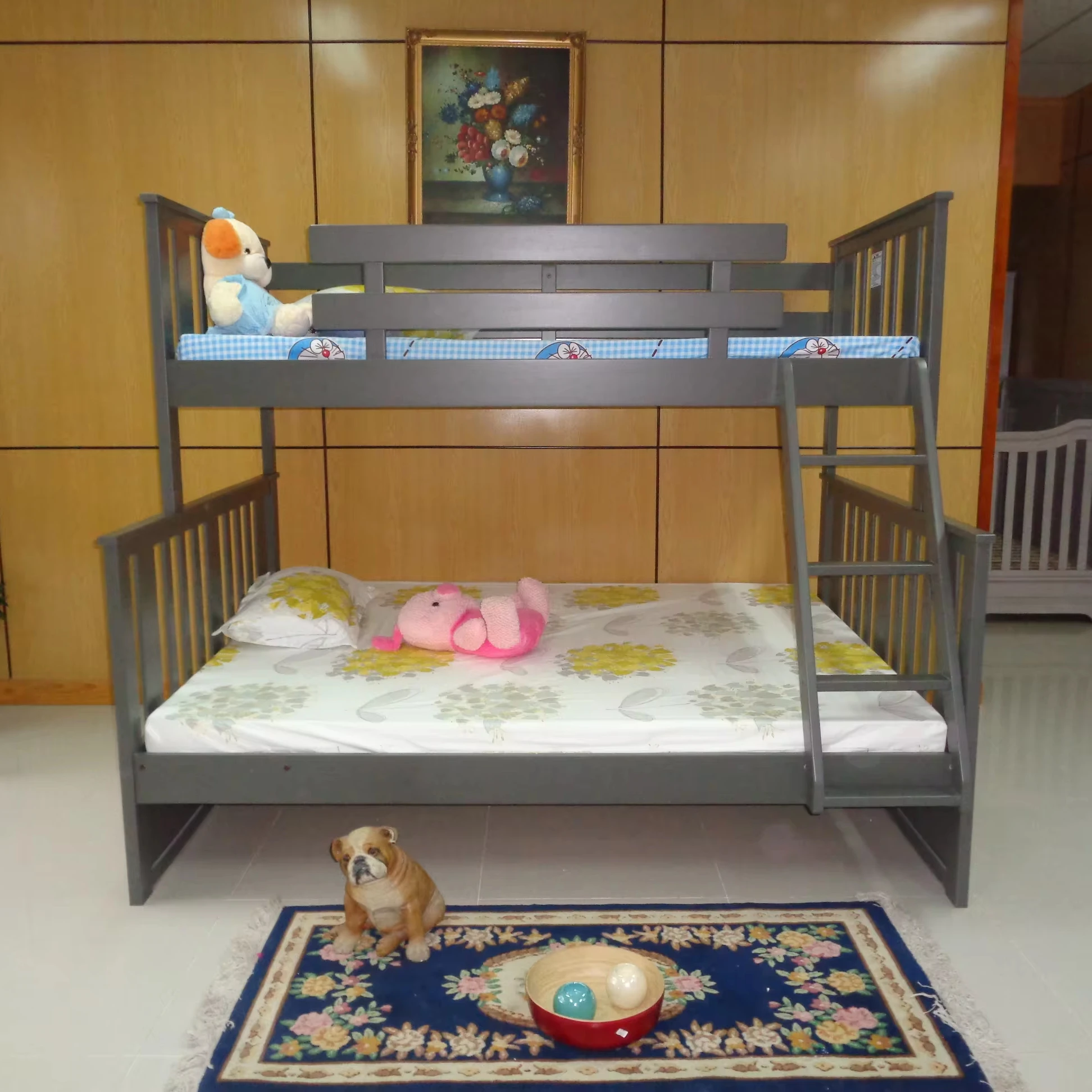 Modern Twin over Twin Bunk Bed for Adults and Kids Wooden Bedroom Furniture from Vietnam Hardwood Bunk Bed for Sale