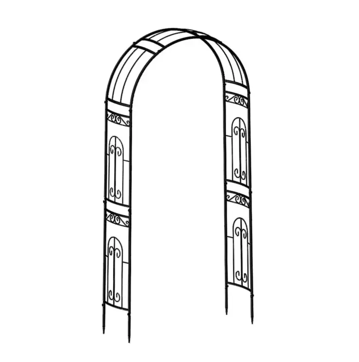 Beautiful modern design black steel garden arched for wedding ceremony party reception stage decoration baby shower garden arch