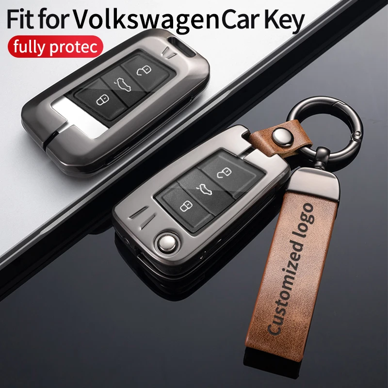 New style zinc alloy key chain luxury leather car keychain case for volkswagen polo golf 4 5 6 7 mk4 mk5 mk6 mk7 accessories