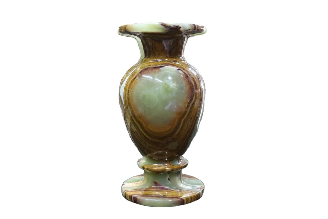 Vintage Onyx Stone Vase, Green Onyx Vase, Onyx Marble Flower Vase