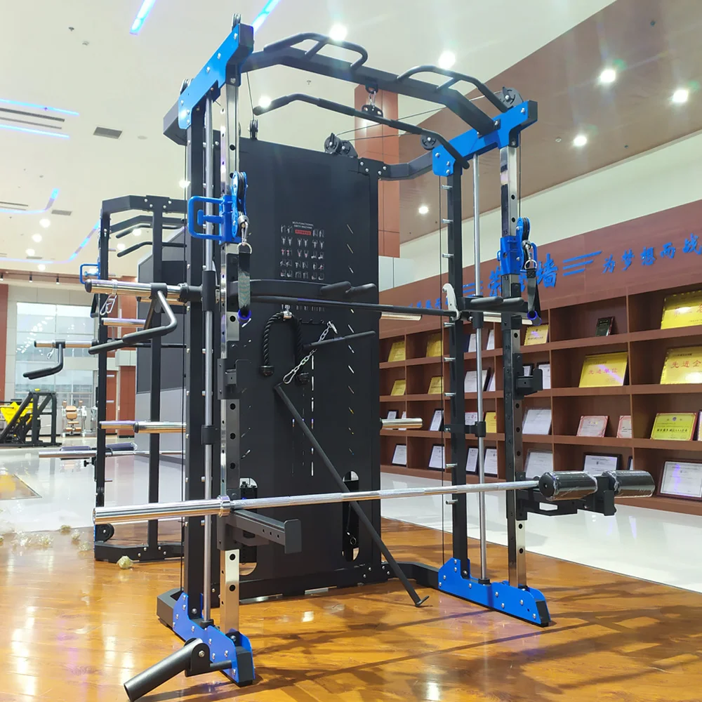 Semi Commercial Home Gym Squat Rack Power Cage Cable Crossover Machine Multi Functional Trainer Smith Machine Gym Equipment