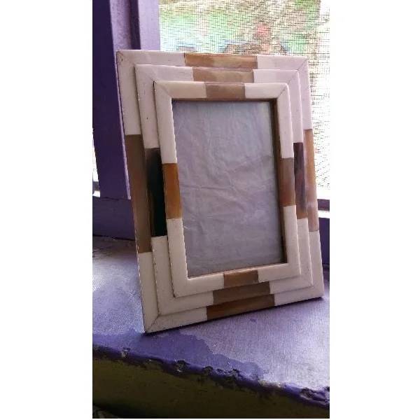 Buffalo Horn  Bone Inlay Photo frames Handcrafted Inlay Resin Frames Available at Wholesale Factory Price Buffalo Horn Frames