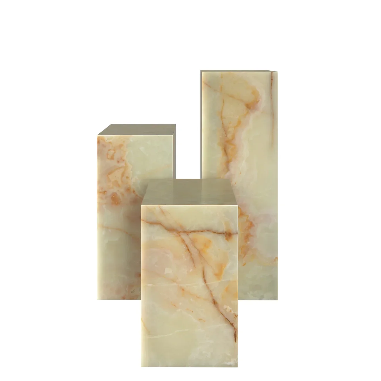 Pedestal Stand Hollow Show Room Corner Display Jade Green Onyx Plinth Marble Cube Side Table Nordic Side Table