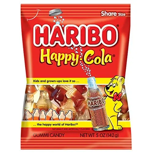 Haribo Gummi Candy, Happy Cola, 5 Ounce [10-Bags]