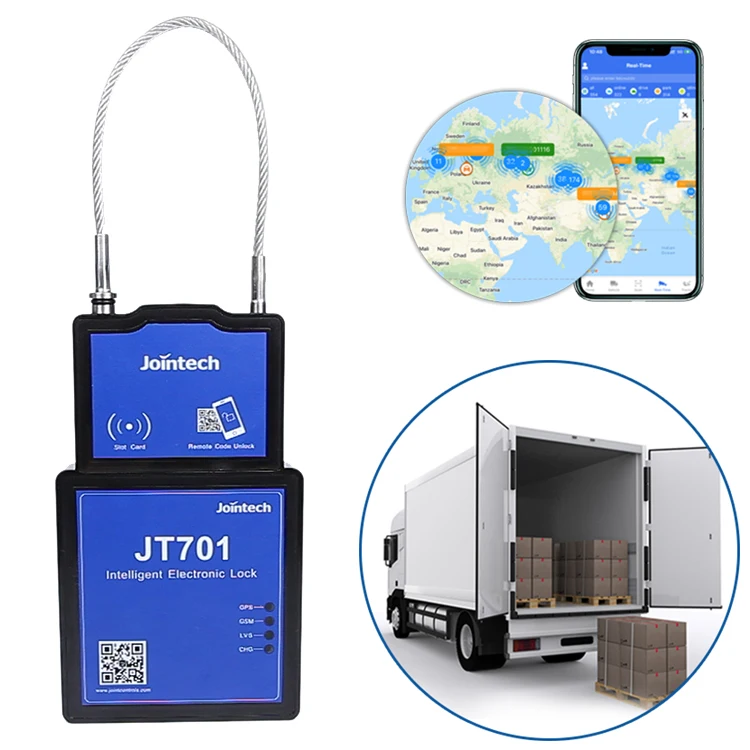 Jointech JT701 GPS Seal Lock for High-Value Cargo Protection and Anti-Theft Cargo Security Remote Tracking Padlock