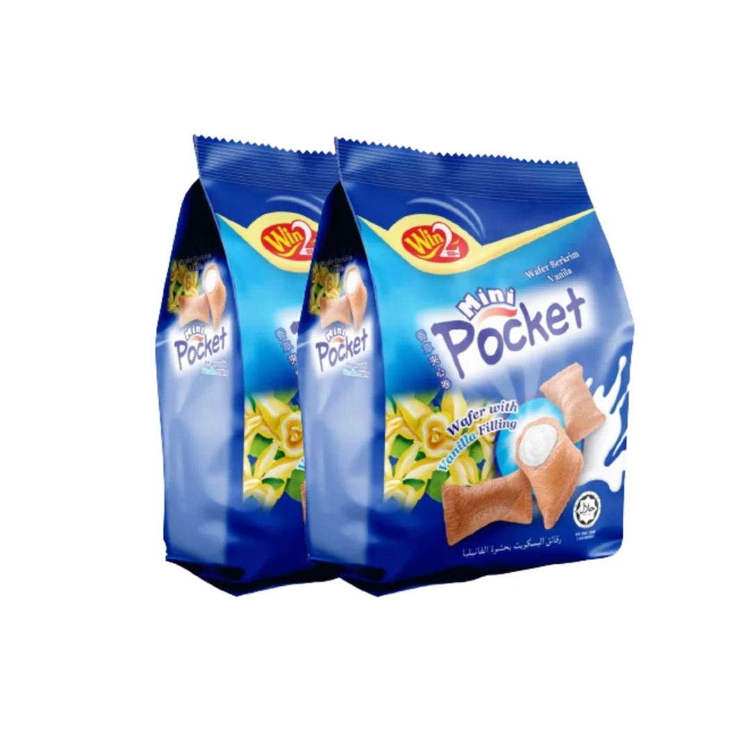 WinWin Snacks Delicious Mini Pocket Vanilla Flavored Wafer Biscuits 50g Wholesale Popular Sweet Quick Snacks