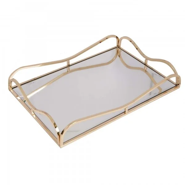 Iron Mirror Serving Tray Restaurant & Hotel Supplies Glass Serving Dish And Platters For barware high quality metal used in iron