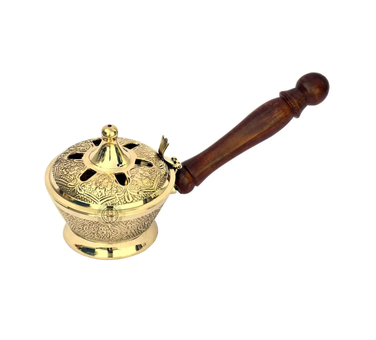 Top Quality Brass Incense Burner Holder Multi-purpose New Design Burner With Wooden Handle.