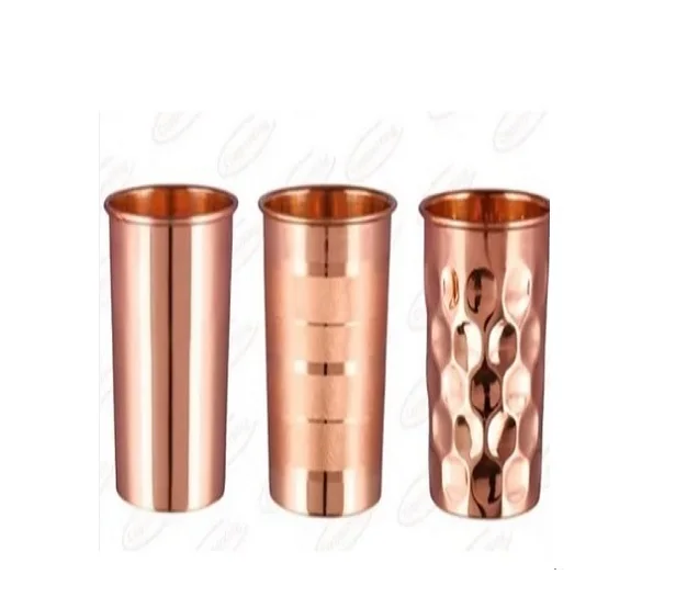 Copper Pure Hammered Tumbler Modern Design Round Glass Drink ware Copper Glass Cup Wholesale Manufacturer Metal Tumbler
