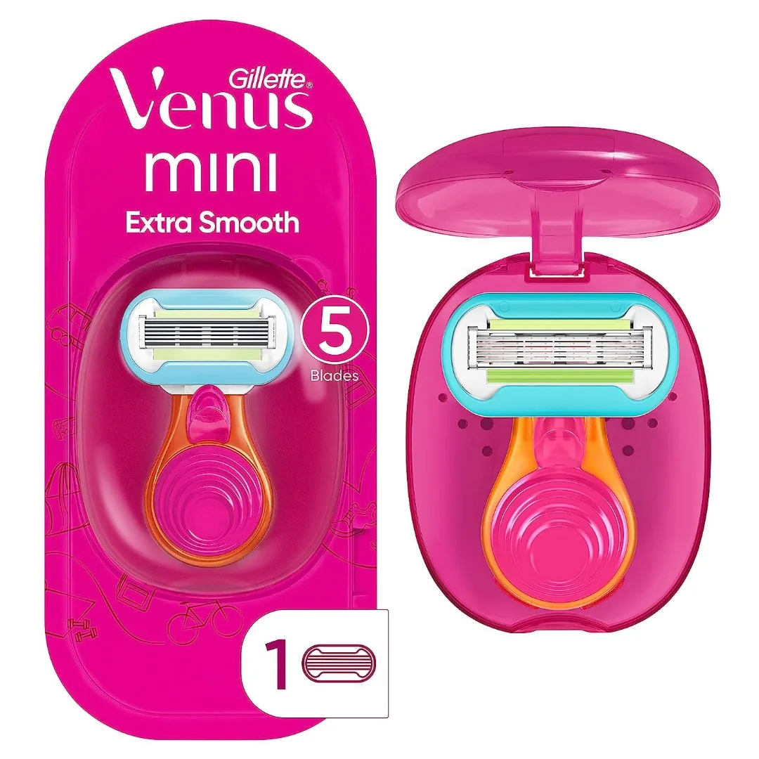 Gillette Venus очень гладкая Женская бритвенная ручка + 1 сменный клинок дорожный футляр
