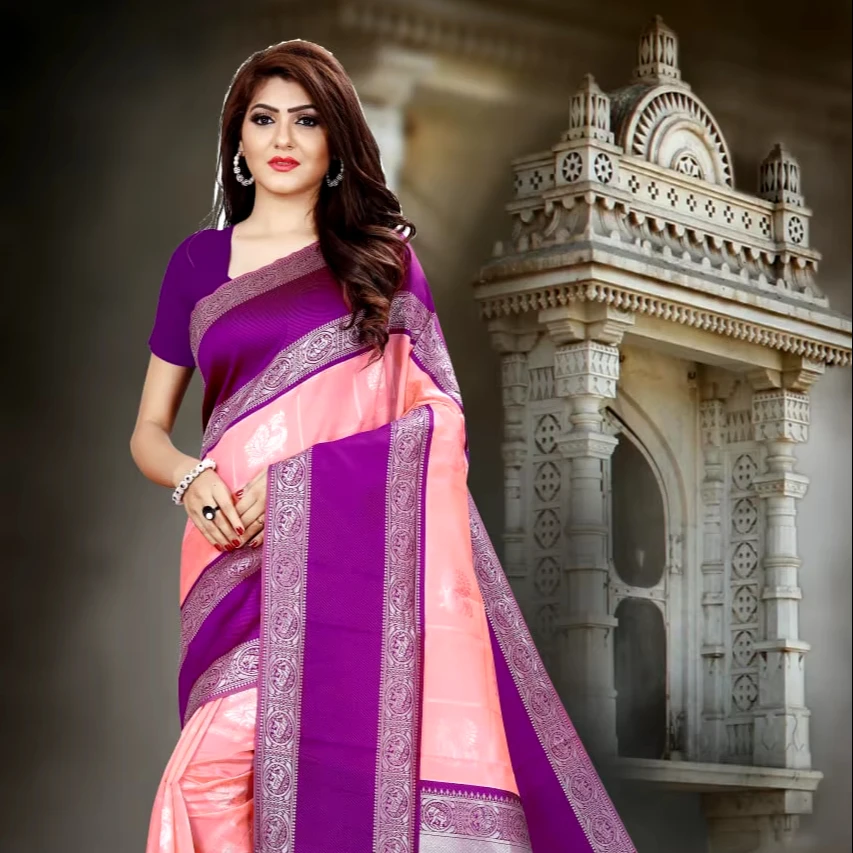 Gleaming Cream Kanchipuram Silk Saree Exquisite Pearl-Like Striking Confluence Riddhi Fashion for Weddings