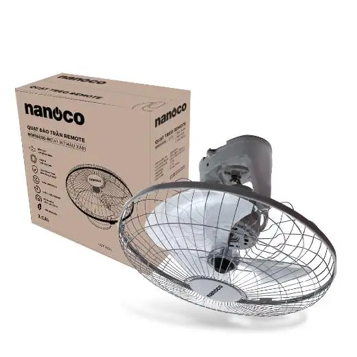 Nanoco NOF1603G-RC Remote Control Ceiling Mounted Fan 40cm Blade Diameter Ball Bearing Motor Plastic Good Wall Fans Electric