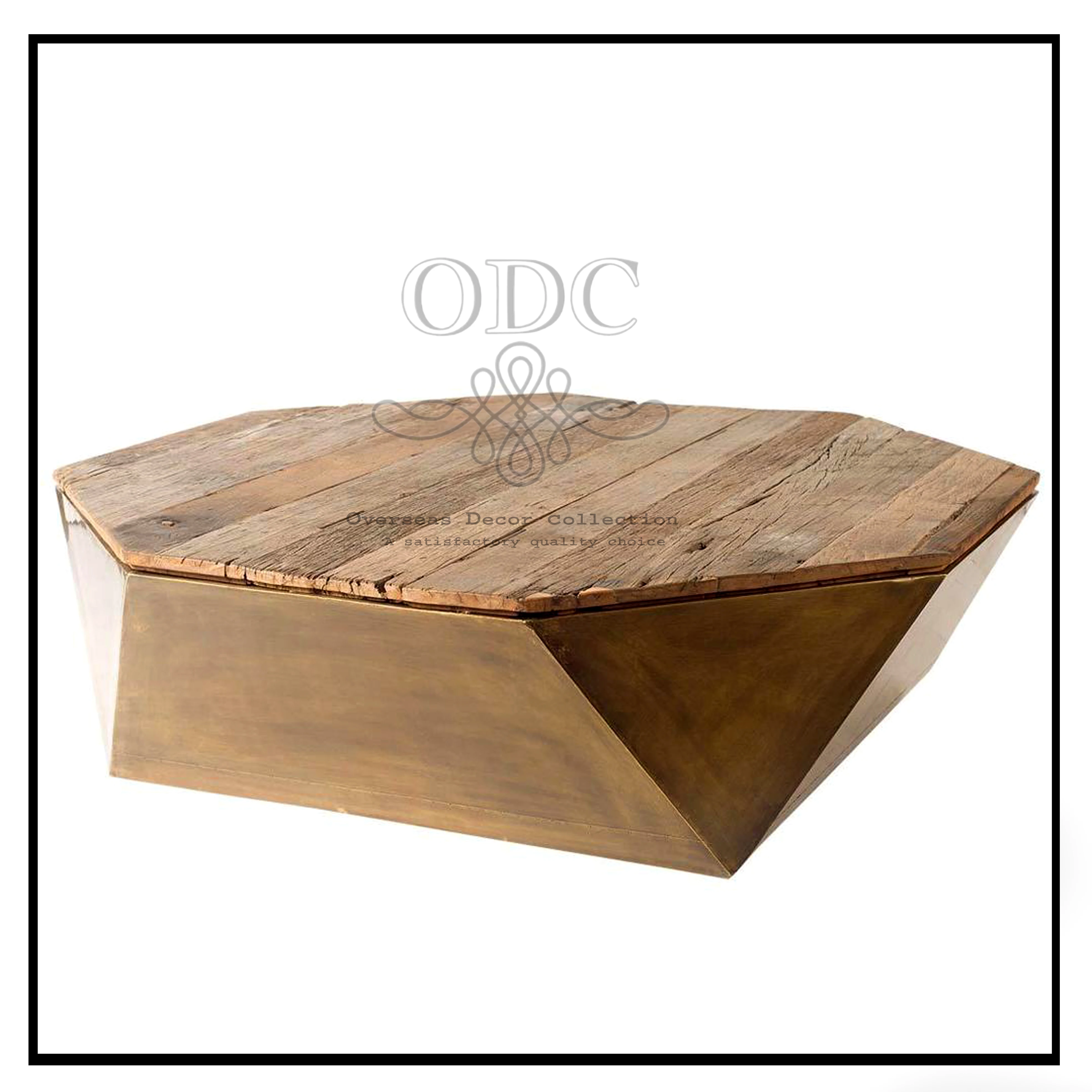 Hexagon Solid Wood Hinged Coffee Table Storage Base Wood Frame Coffee Table Mango Wood Coffee Table Design Living Room Furniture