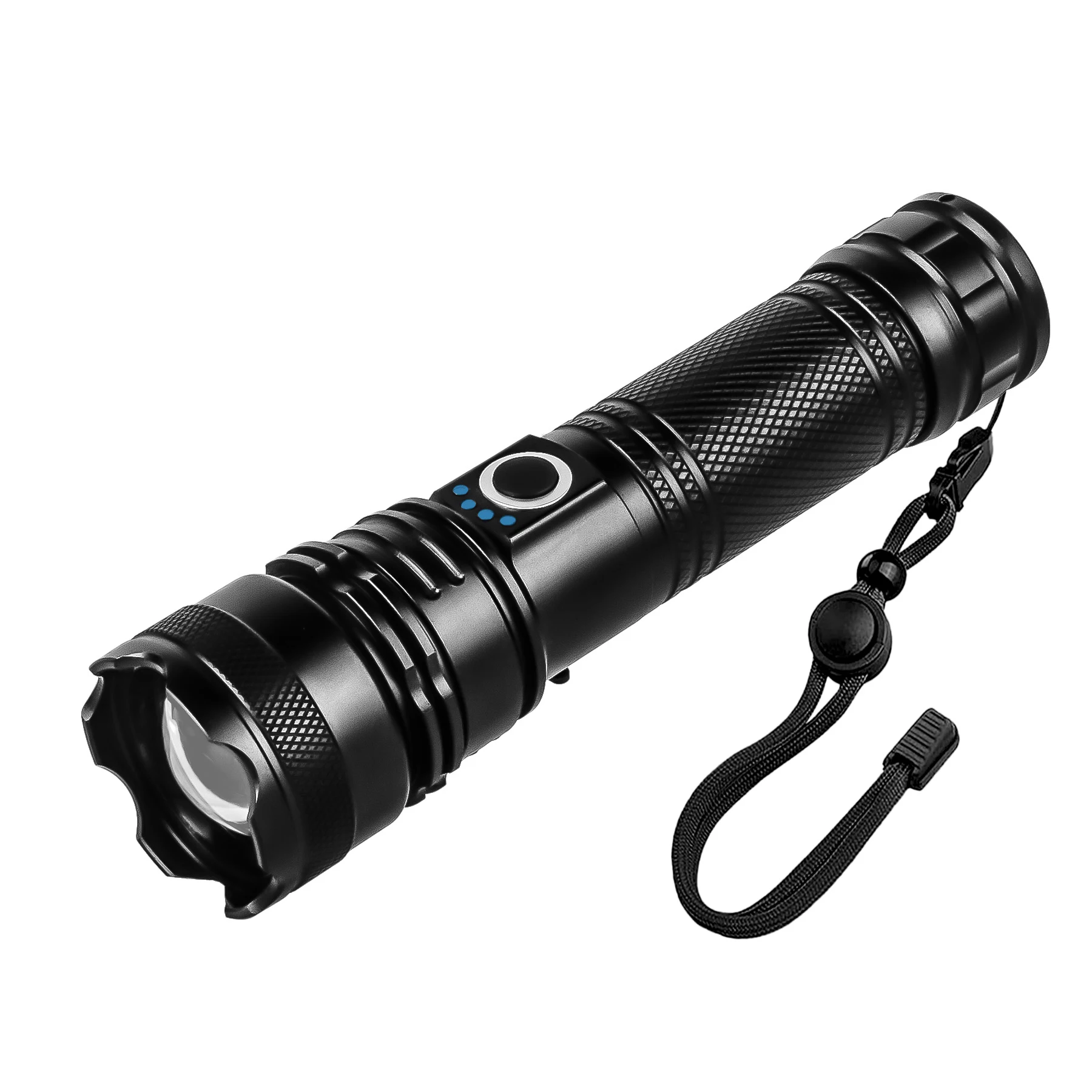 2024 Factory Hot Sale Aluminum Alloy Telescopic Zoom Power Display Usb Rechargeable P70 Led Torches Lights Tactical Flashlight