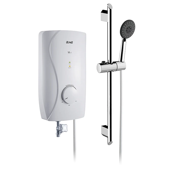 New CX9i Series Electric Tankless Water Heater Instant Household Access in White or Mocha with Rain Shower or Standard Set