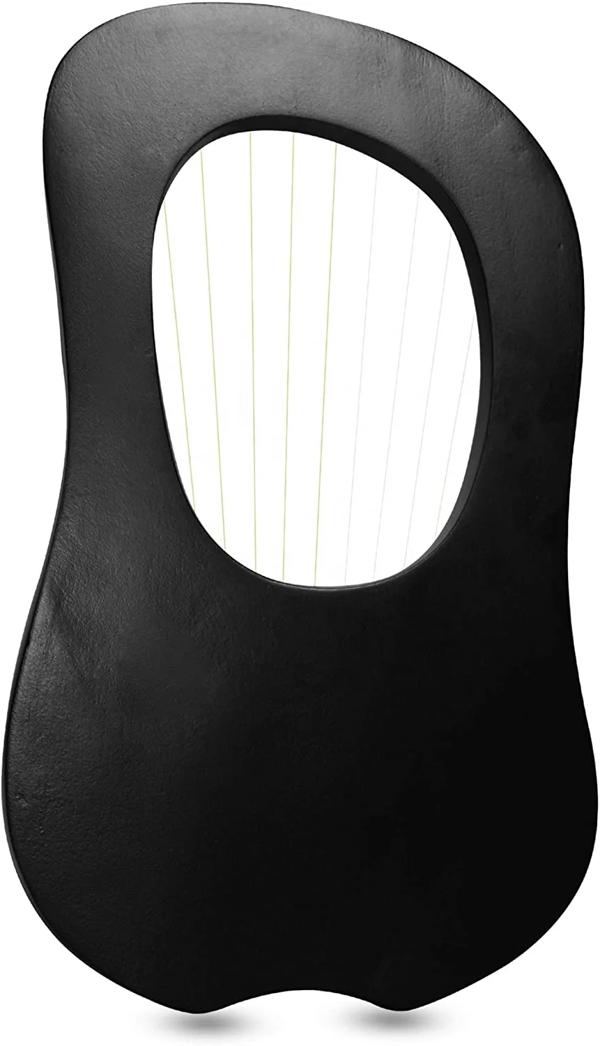 10 Metal Strings lyre harp Engraved Floral Golden/Green Design tuning key Carrying bag