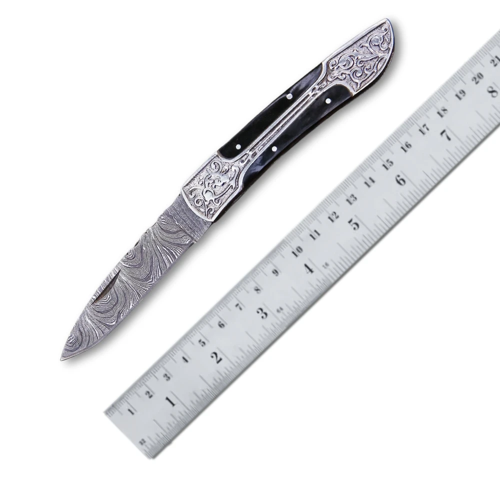 Hand Forged Fixed Blade Knife Camping Knife Outdoor Hunting Knives with Buffalo Horn Handle & Sheaths