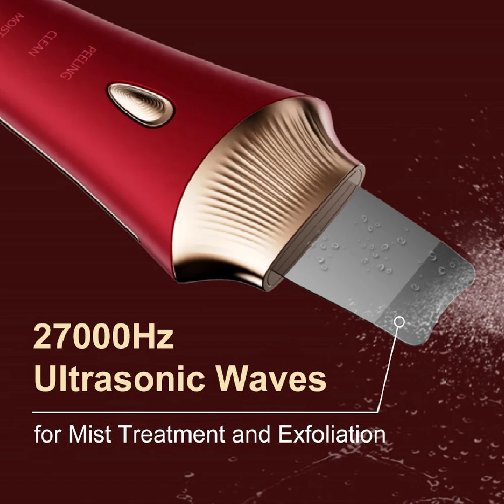 Portable Ultrasonic Deep Cleaning Oil High Frequency Skin Machine Remove Blackhead Facial Dirt Ultrasonic Facial Skin Scrubber