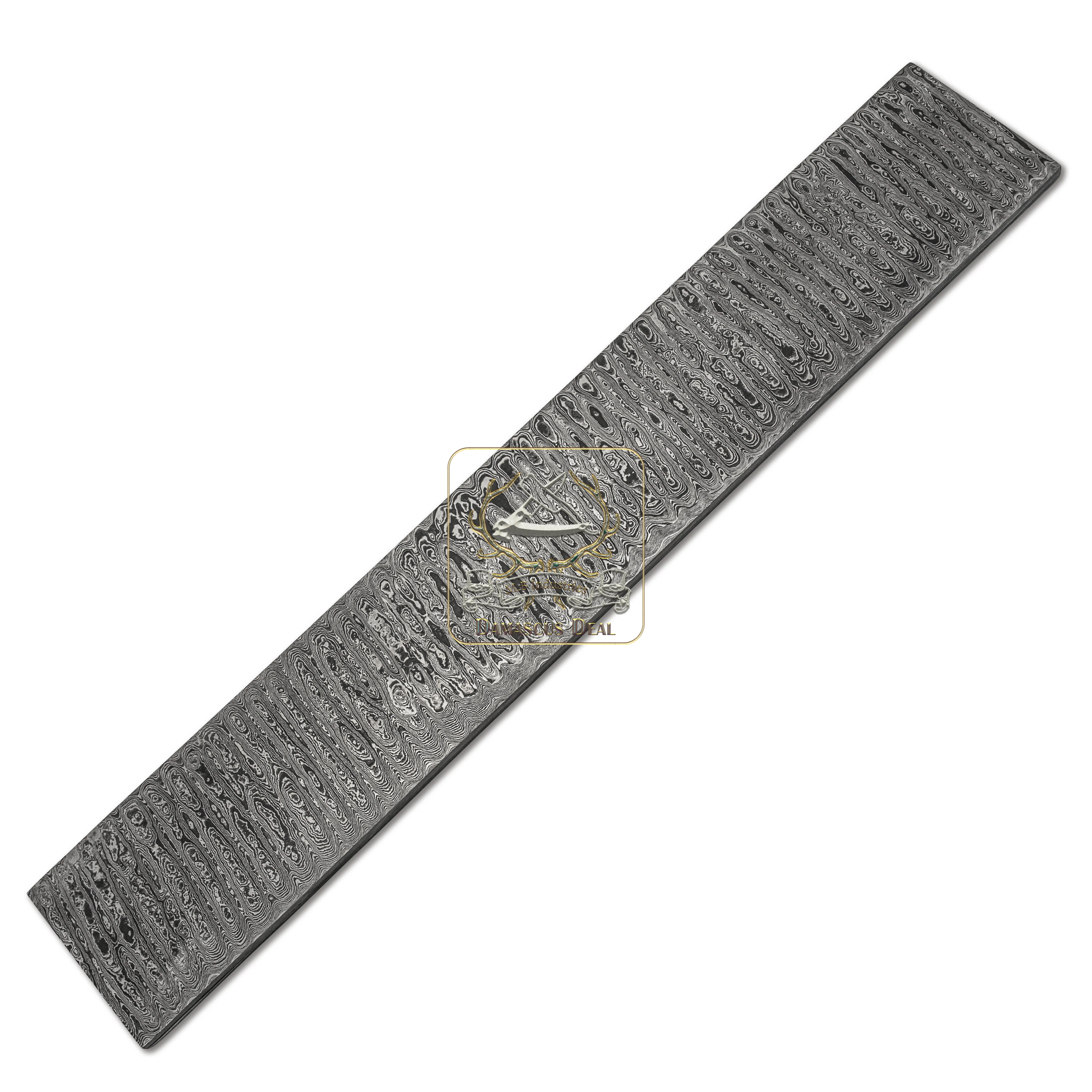 Damascus Steel Billet Ladder Pattern DD-Ladder-308 for Knife Making Hand Forged Carbon Steel Hardness 58-62 HRC Billet