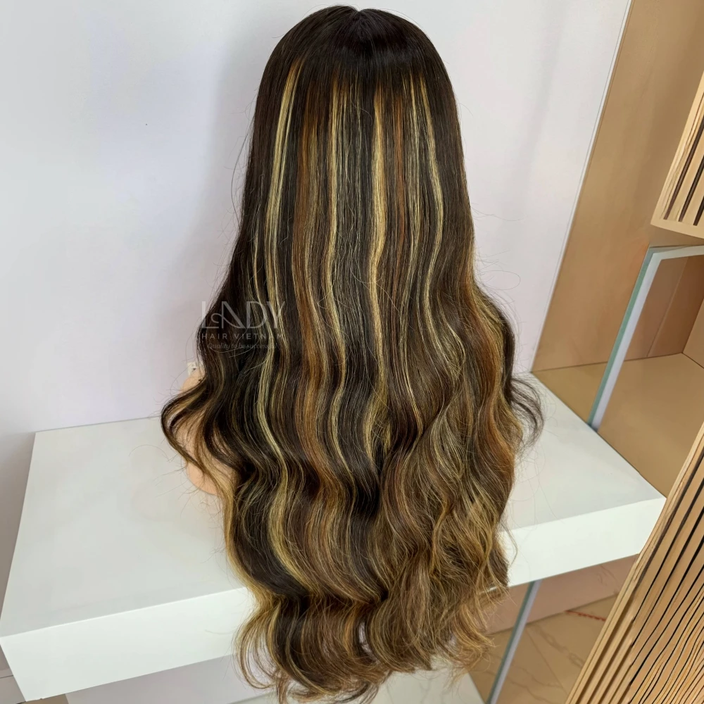 Most Popular Virgin Remy Hair Best Selling Beautiful Vietnames Piano Wavy Wigs and Closure Human Hair Extensions
