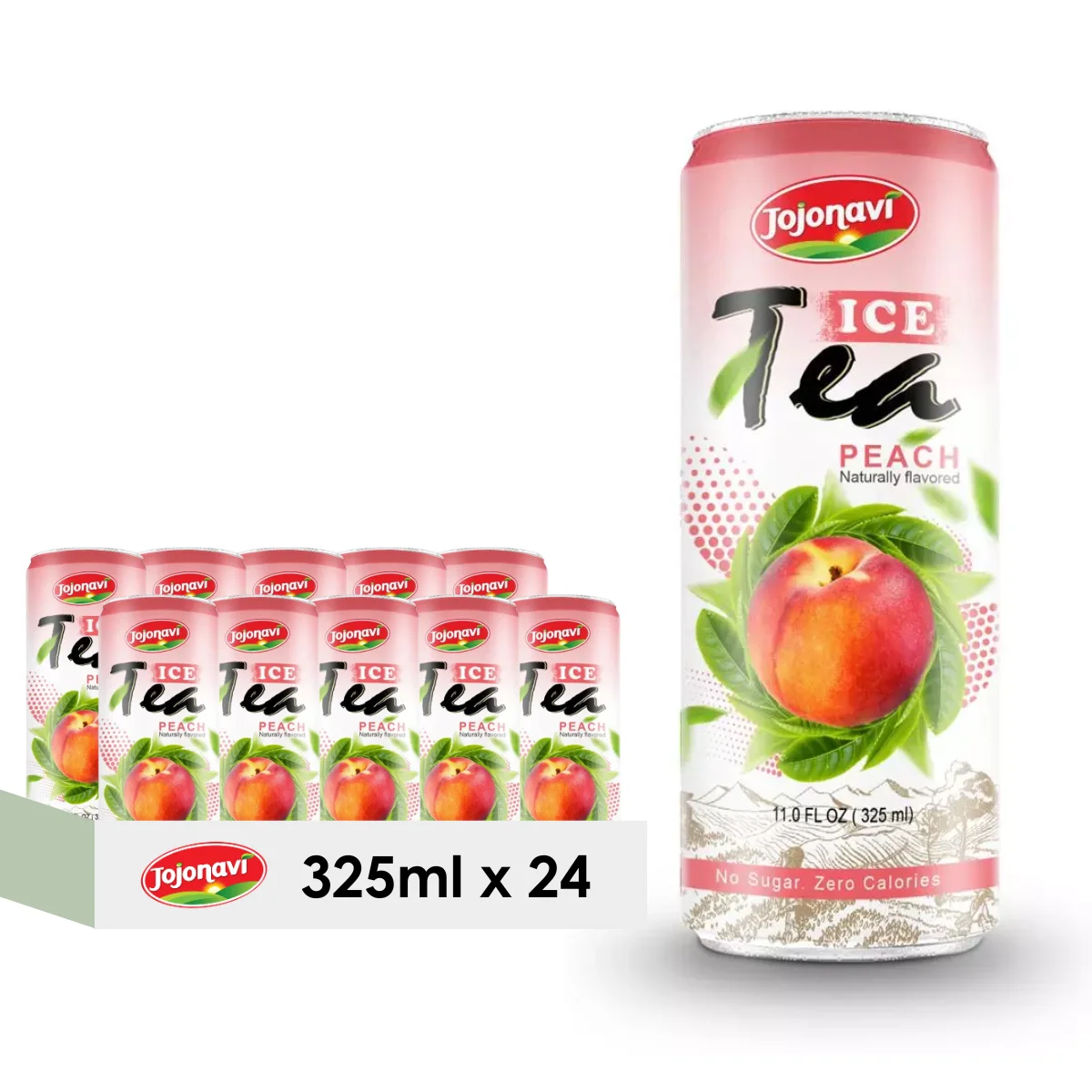 JOJONAVI 11 fl oz Ice Green Tea No Added Sugar with Peach Flavour Private label Wholesale supplier OEM ODM